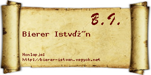 Bierer István névjegykártya